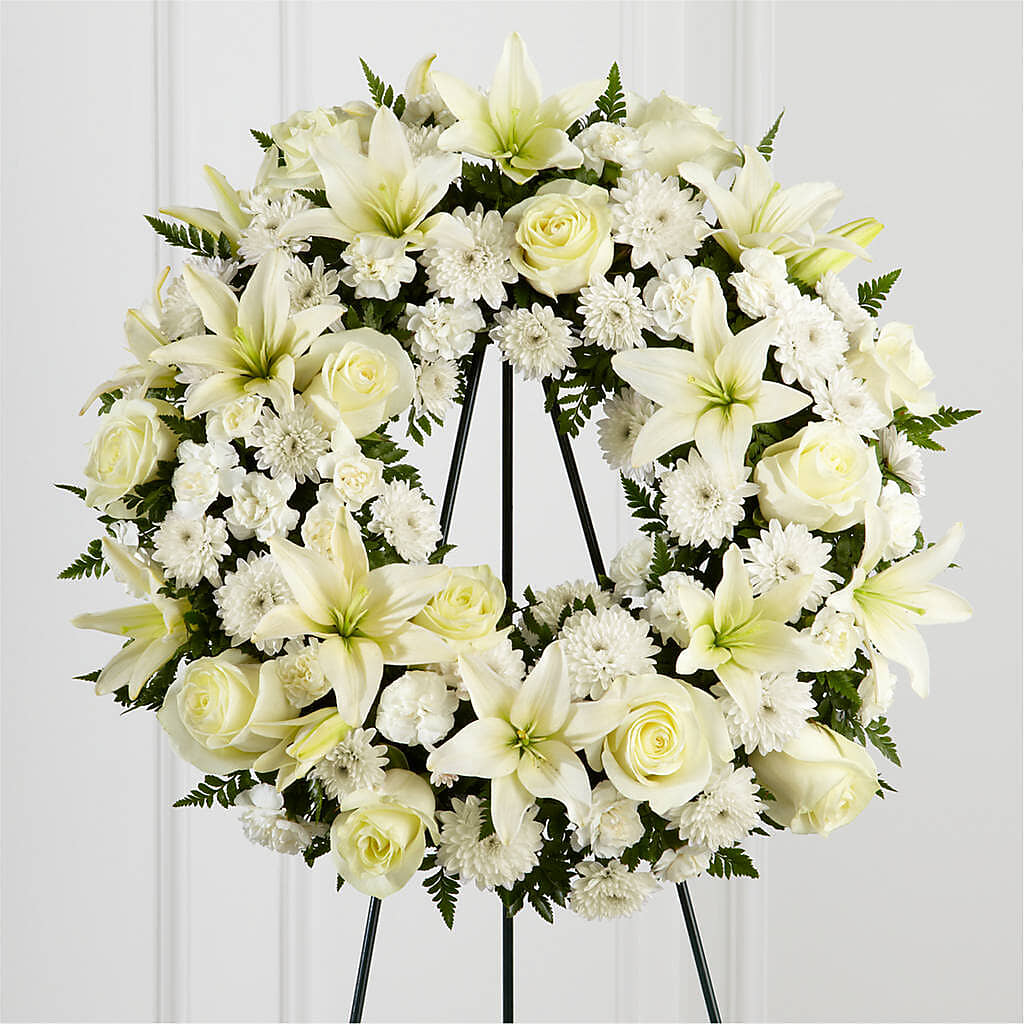 Treasured Tribute Wreath – GARRISON DESIGNS FLORIST & INTERIORS, Huntington WV