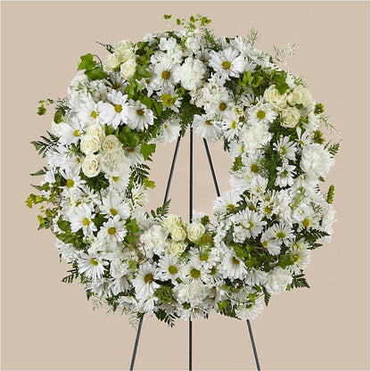 Faithful Wishes Wreath – GARRISON DESIGNS FLORIST & INTERIORS, Huntington WV