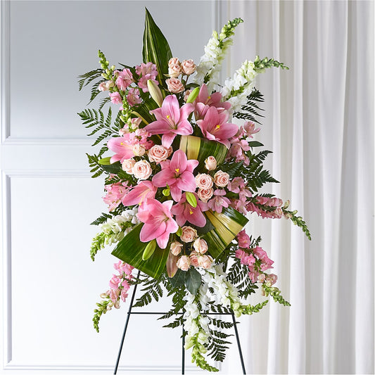 Elegant Embrace Standing Spray – GARRISON DESIGNS FLORIST & INTERIORS, Huntington WV