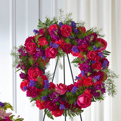Calming Colors Wreath – GARRISON DESIGNS FLORIST & INTERIORS, Huntington WV