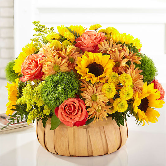 Harvest Sunflower Basket – GARRISON DESIGNS FLORIST & INTERIORS, Huntington WV