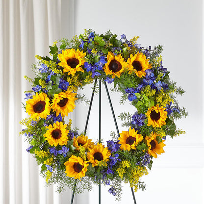 Bright Rays Wreath – GARRISON DESIGNS FLORIST & INTERIORS, Huntington WV