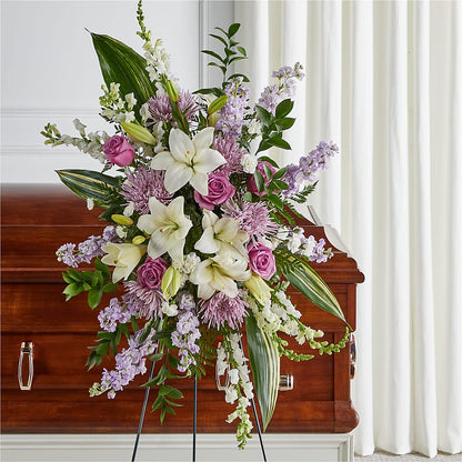 Grateful Hearts Standing Spray – GARRISON DESIGNS FLORIST & INTERIORS, Huntington WV