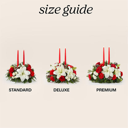 Seasonal Festivities Centerpiece – GARRISON DESIGNS FLORIST & INTERIORS, Huntington WV