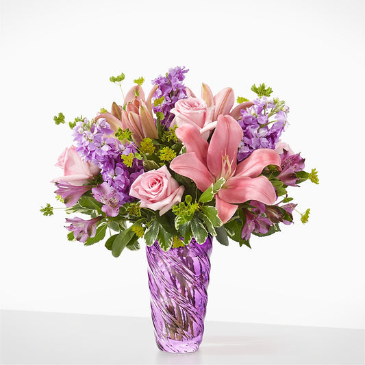 Precious Petals Bouquet with Luxe Swirl Vase – GARRISON DESIGNS FLORIST & INTERIORS, Huntington WV