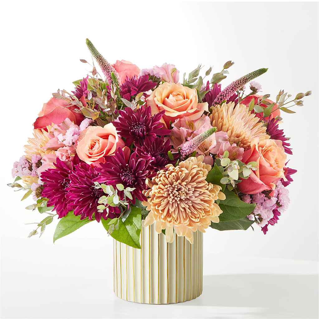 Berry Cobbler Bouquet with Ivory Vase – GARRISON DESIGNS FLORIST & INTERIORS, Huntington WV