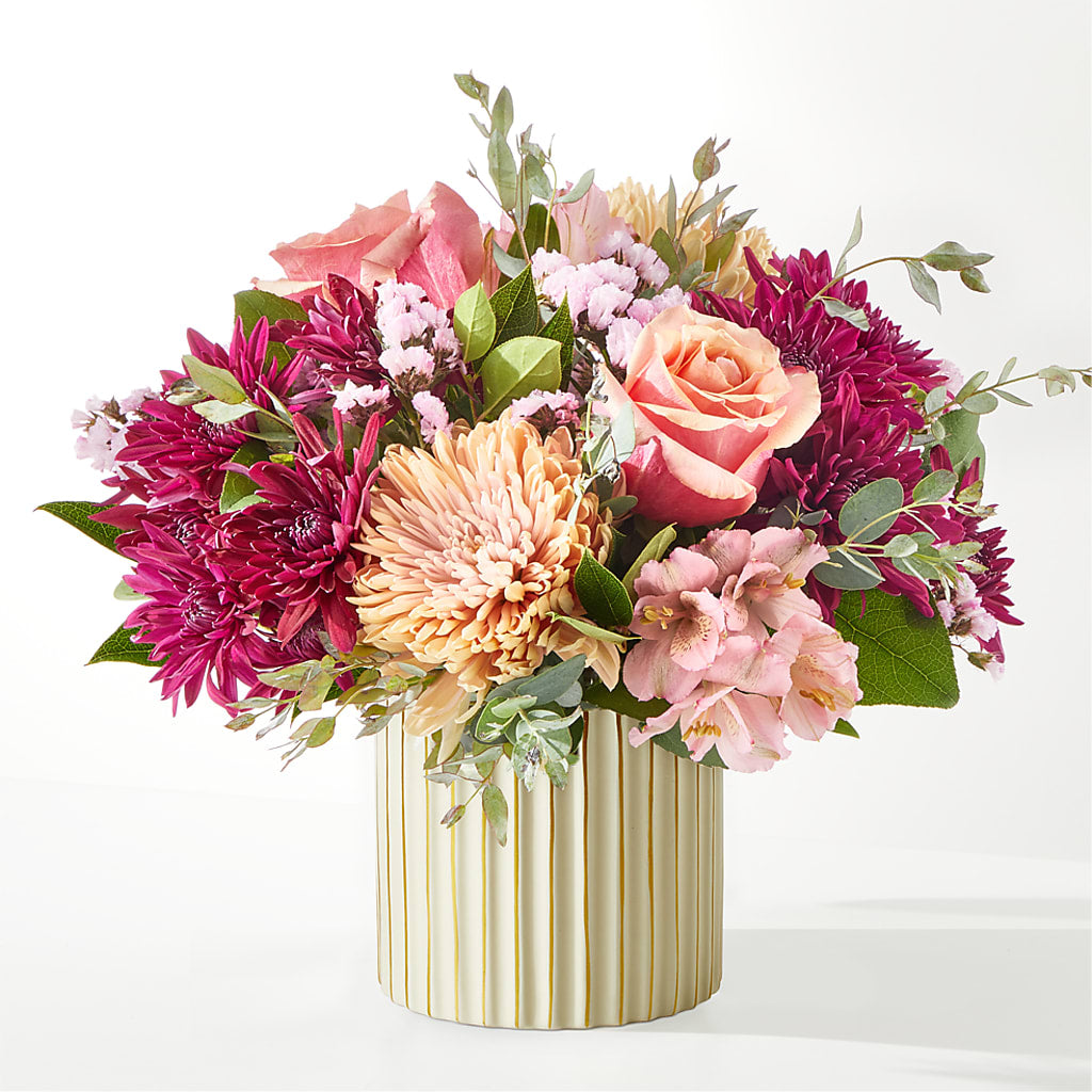 Berry Cobbler Bouquet with Ivory Vase – GARRISON DESIGNS FLORIST & INTERIORS, Huntington WV