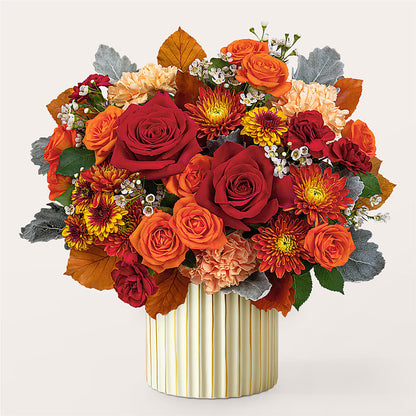 Merlot Bouquet with Ivory Vase – GARRISON DESIGNS FLORIST & INTERIORS, Huntington WV
