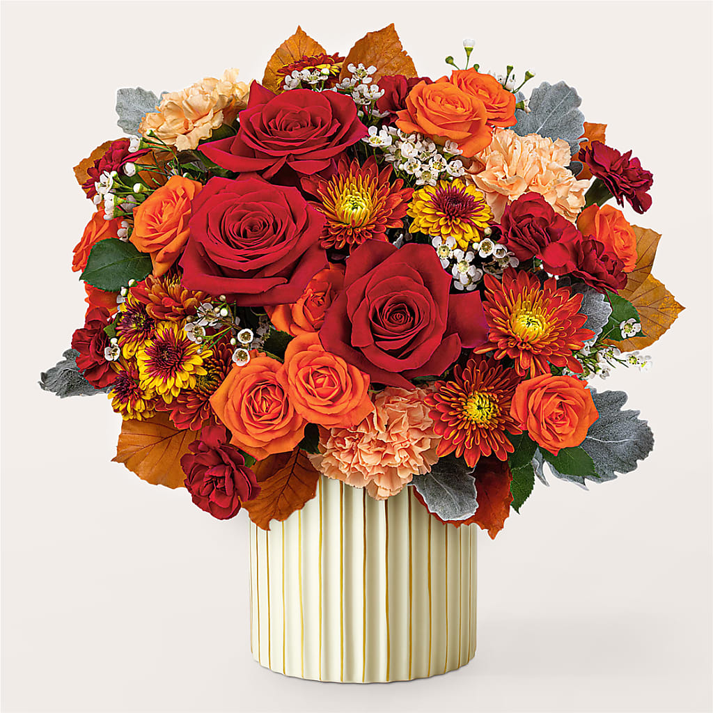 Merlot Bouquet with Ivory Vase – GARRISON DESIGNS FLORIST & INTERIORS, Huntington WV