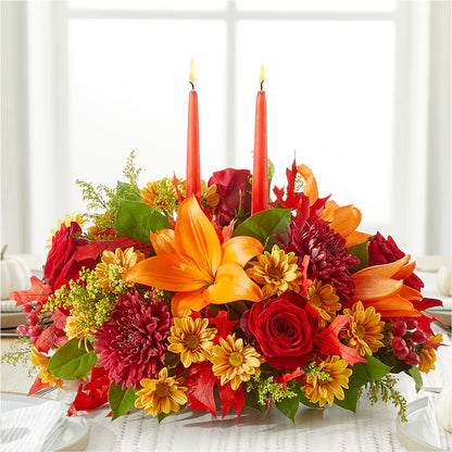 Autumn's Embrace Centerpiece – GARRISON DESIGNS FLORIST & INTERIORS, Huntington WV