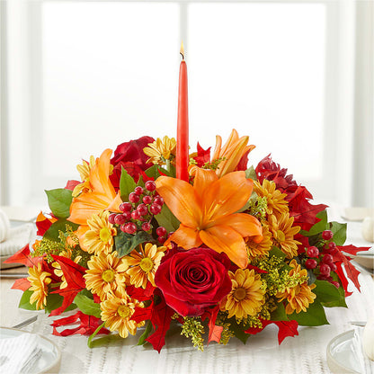 Autumn's Embrace Centerpiece – GARRISON DESIGNS FLORIST & INTERIORS, Huntington WV